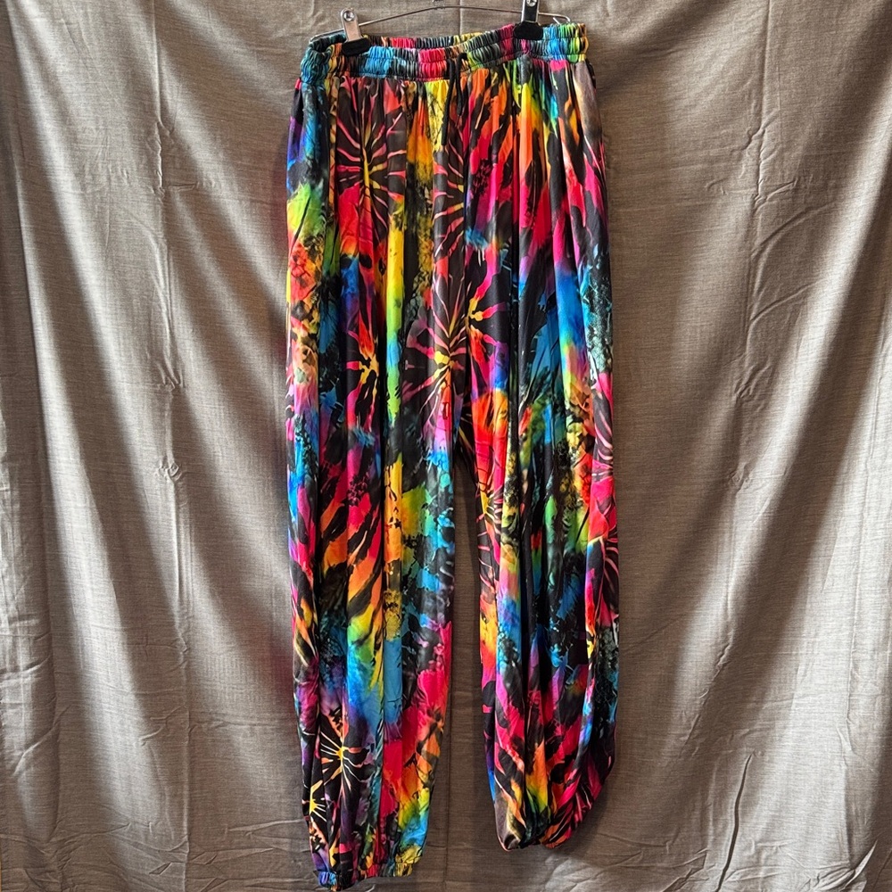 Vibrant Multicolor Abstract Print Pants